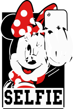 Minnie Selfie Sketch Drawing Svg, Free Vectors File